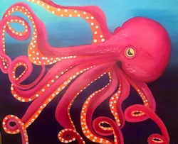 Kit di pittura per il viso di calamaro blu
